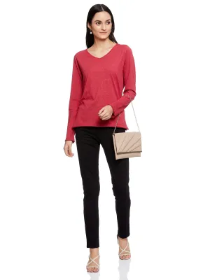 Patricia Long Sleeve Tee (Red Melange)