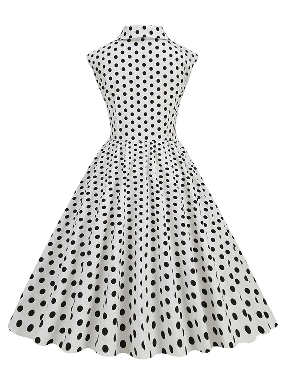 Pink Polka Dots Sleeveless 1950S Vintage Shirt Swing Dress