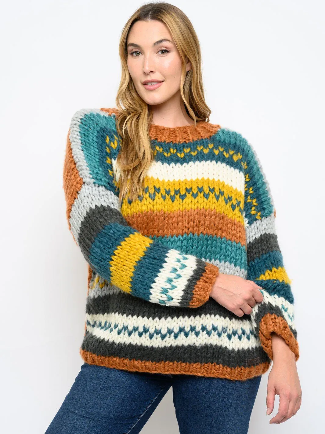 PLUS SIZE MULTI COLOR SWEATER