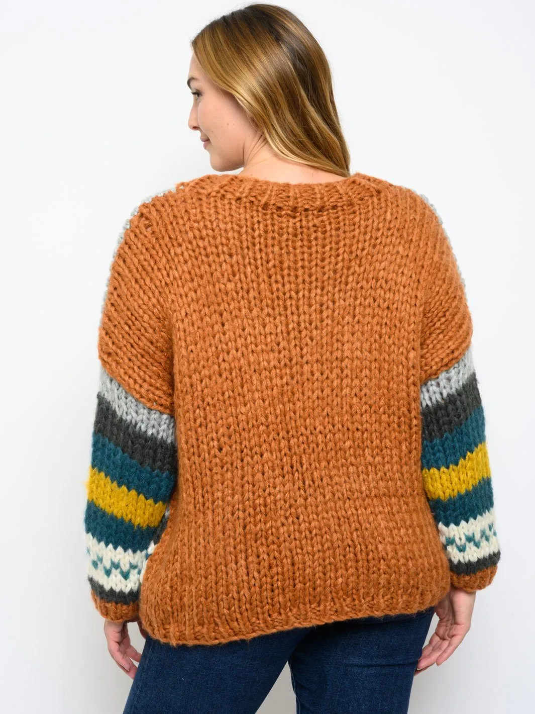 PLUS SIZE MULTI COLOR SWEATER
