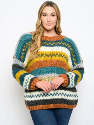PLUS SIZE MULTI COLOR SWEATER