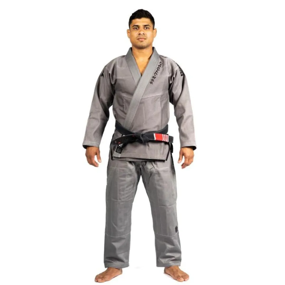 PREMIUM TATAMI ESTILO  6.0 BLACK LABEL GI - BALCK ON GREY