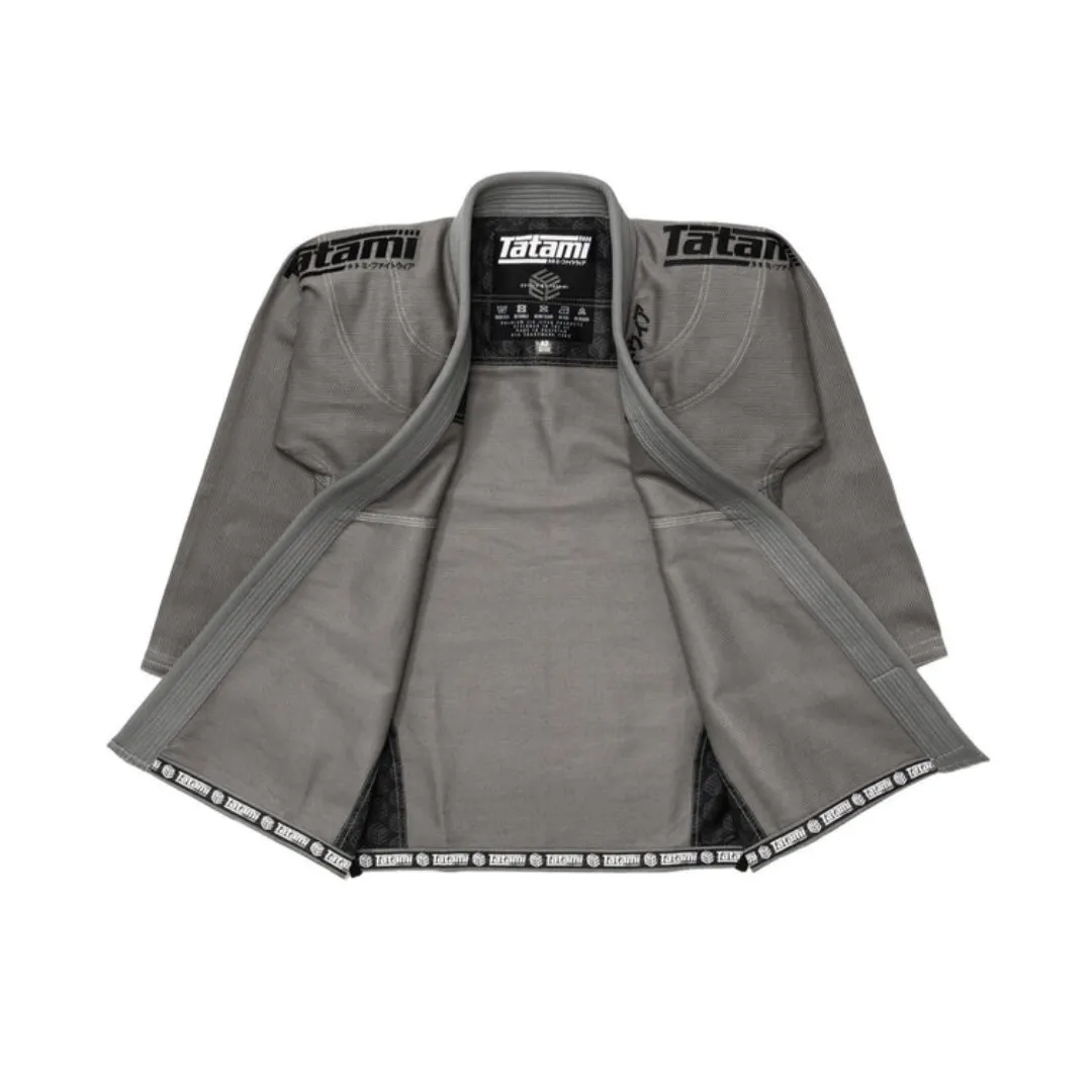 PREMIUM TATAMI ESTILO  6.0 BLACK LABEL GI - BALCK ON GREY