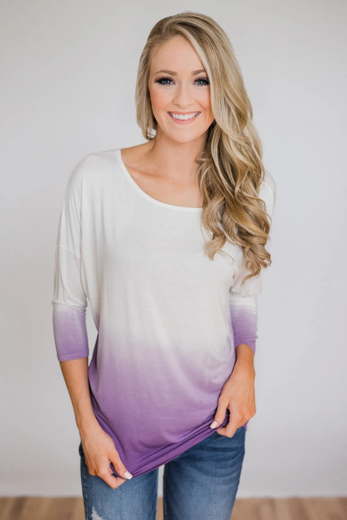 Pretty in a Purple Ombré Long Sleeve Top