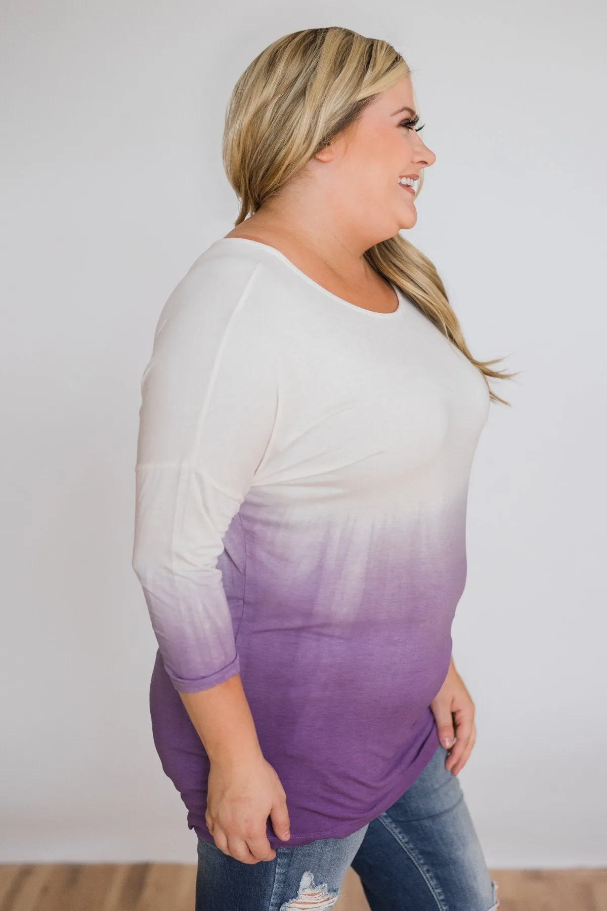 Pretty in a Purple Ombré Long Sleeve Top