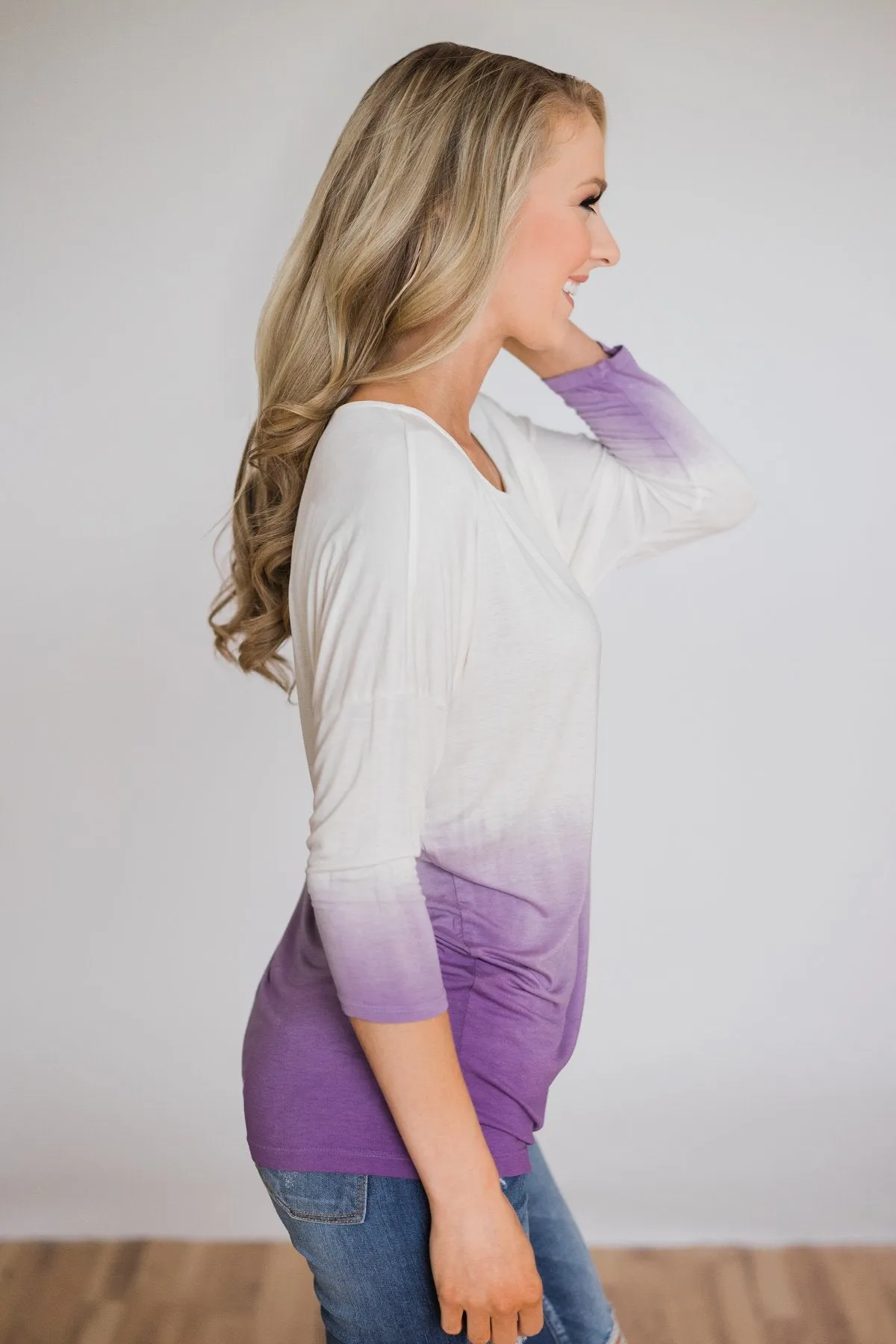 Pretty in a Purple Ombré Long Sleeve Top