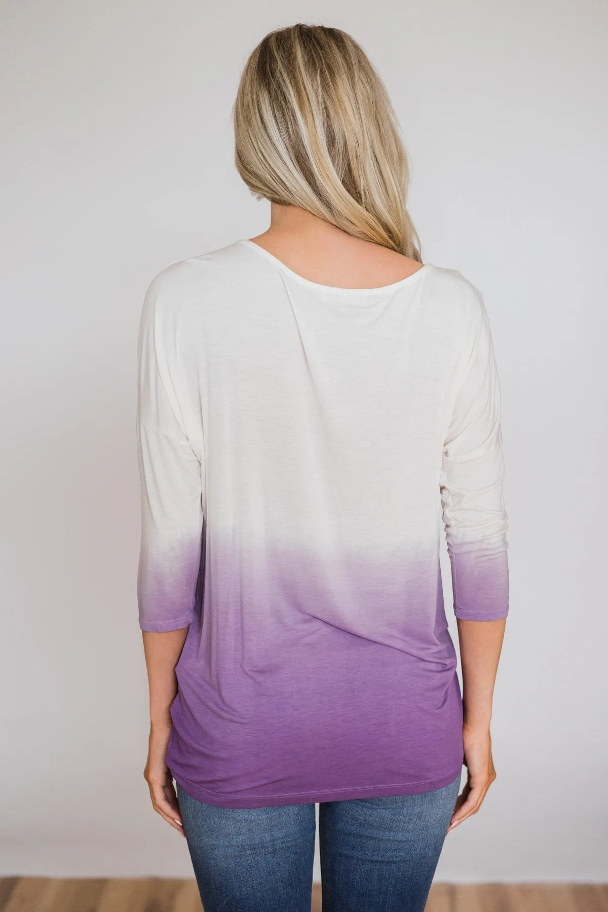 Pretty in a Purple Ombré Long Sleeve Top