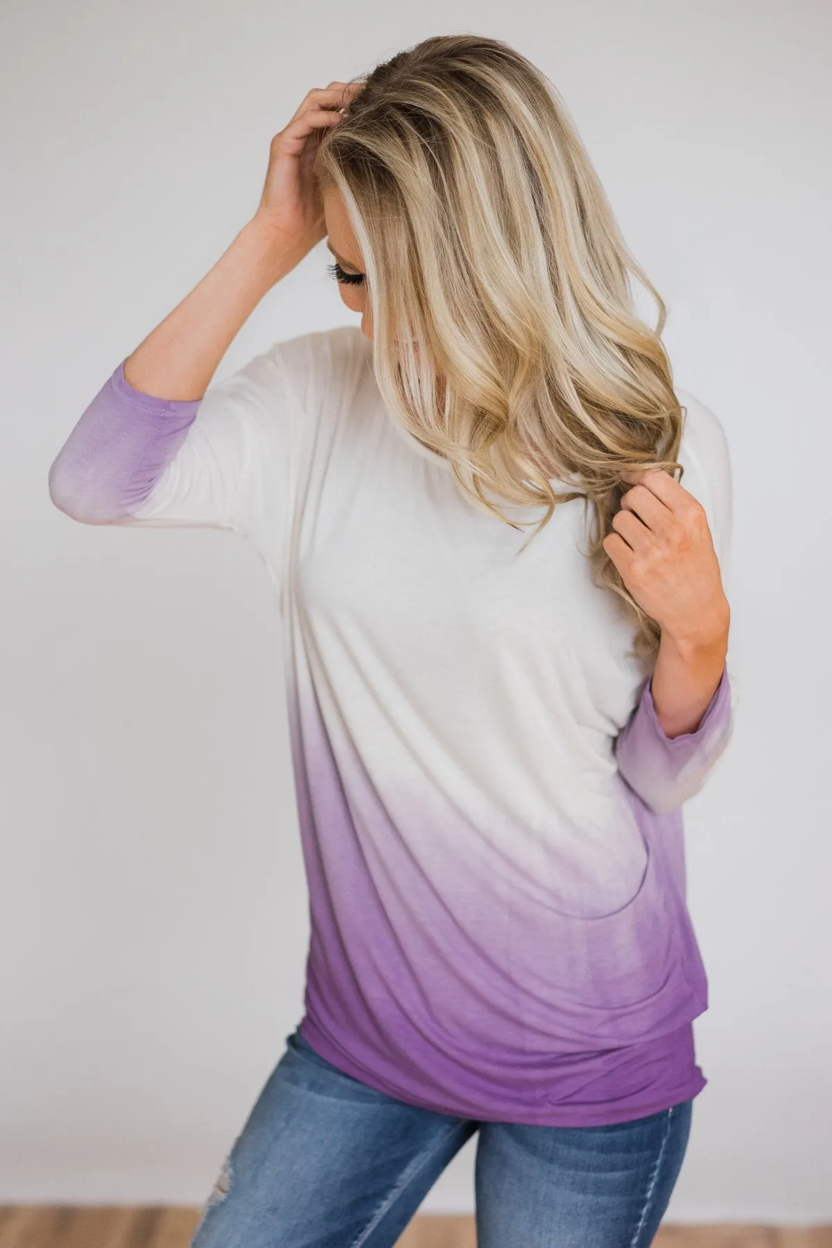 Pretty in a Purple Ombré Long Sleeve Top
