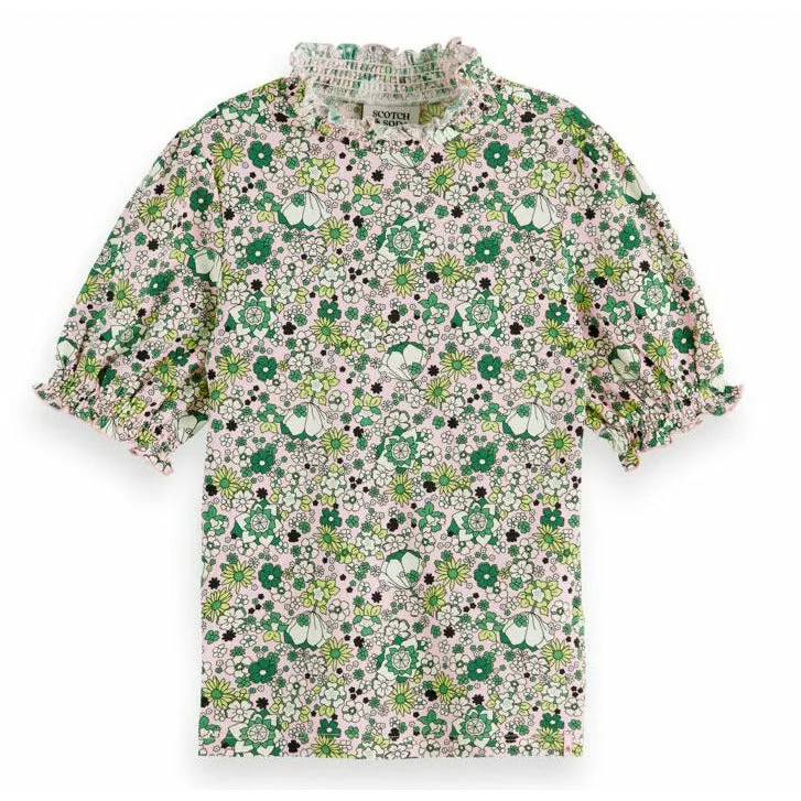 Printed High-Neck Tee