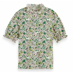 Printed High-Neck Tee