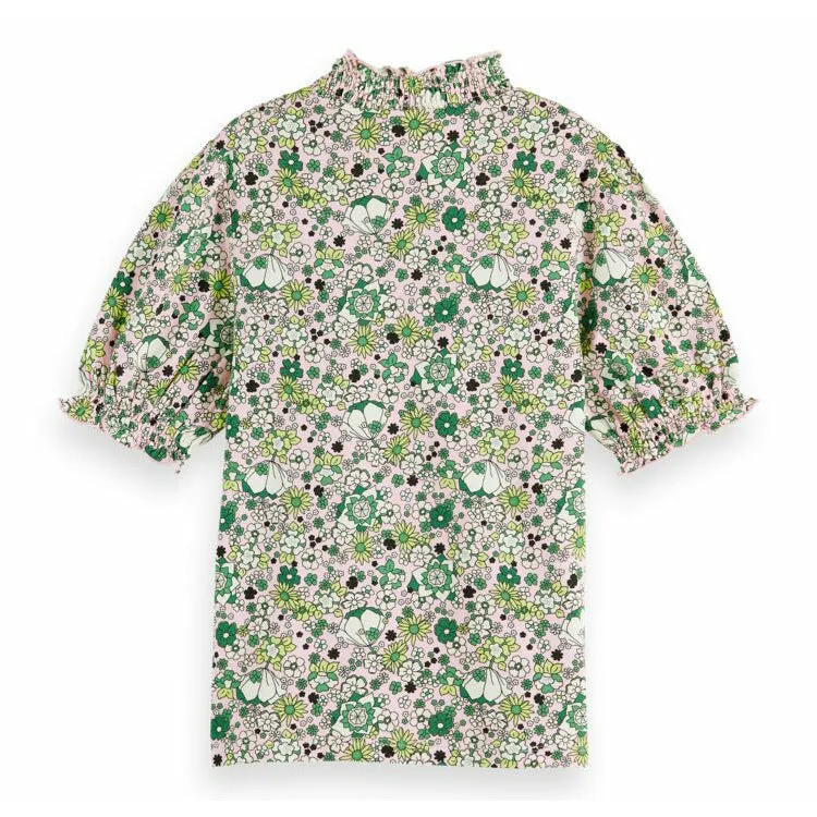 Printed High-Neck Tee