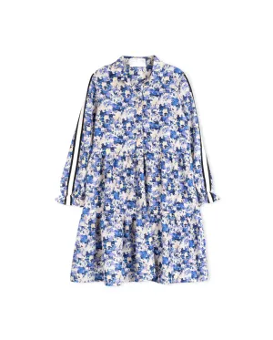 Printed Striped Sleeve Shirt Dress