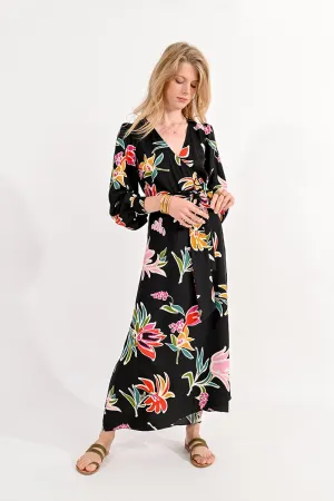 PRINTED WRAP DRESS