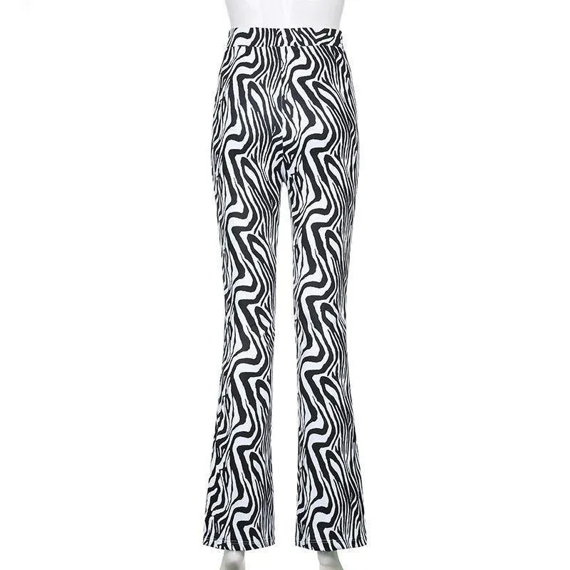 Priscilla Animal Print High Waisted Flare Pants