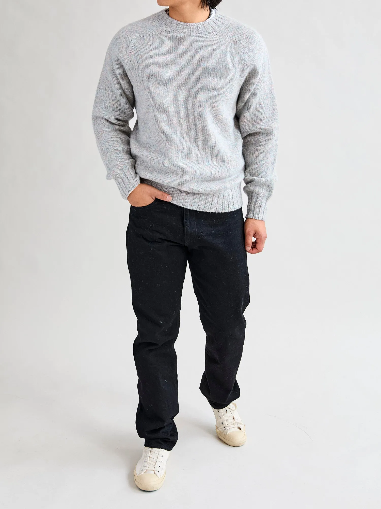 "Boxy Space Knit" Wool Sweater in Galaxy