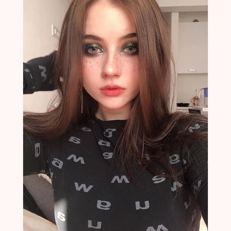 "LETTER PRINT LONG SLEEVE" T-SHIRT N101205