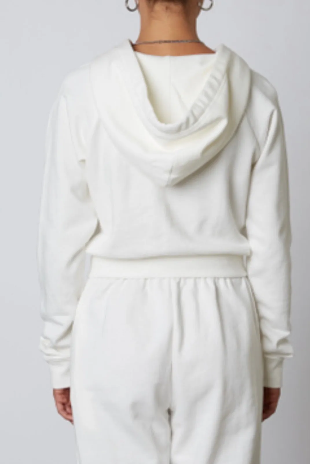 Raglan Sleeve Shrunken Zip Up Hoodie