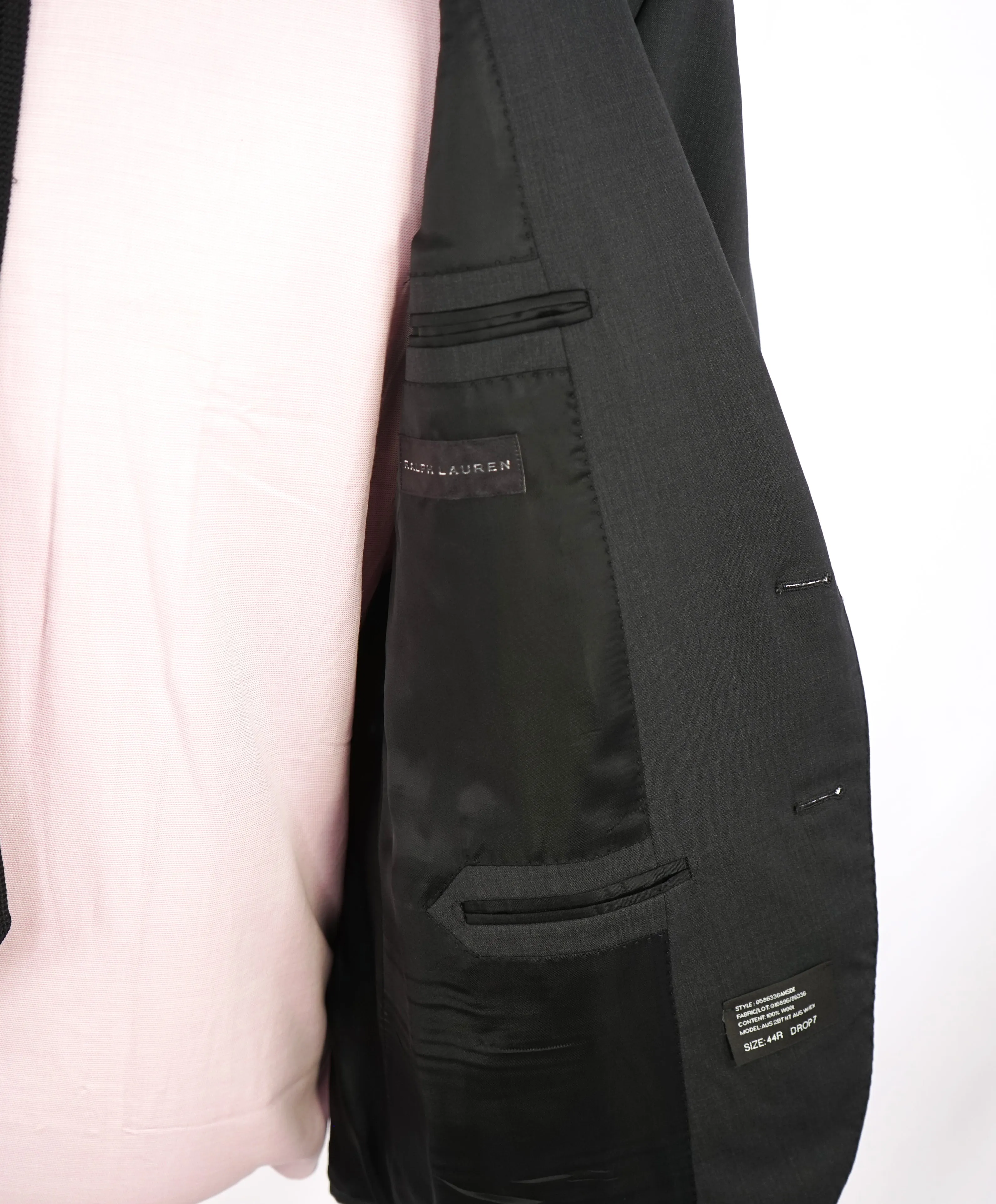 RALPH LAUREN BLACK LABEL - "Anthony" Gray All-Season Notch lapel Suit - 44R