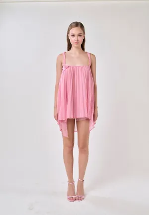 Raya Carnation Pink 2 Way Pleated Mini Dress