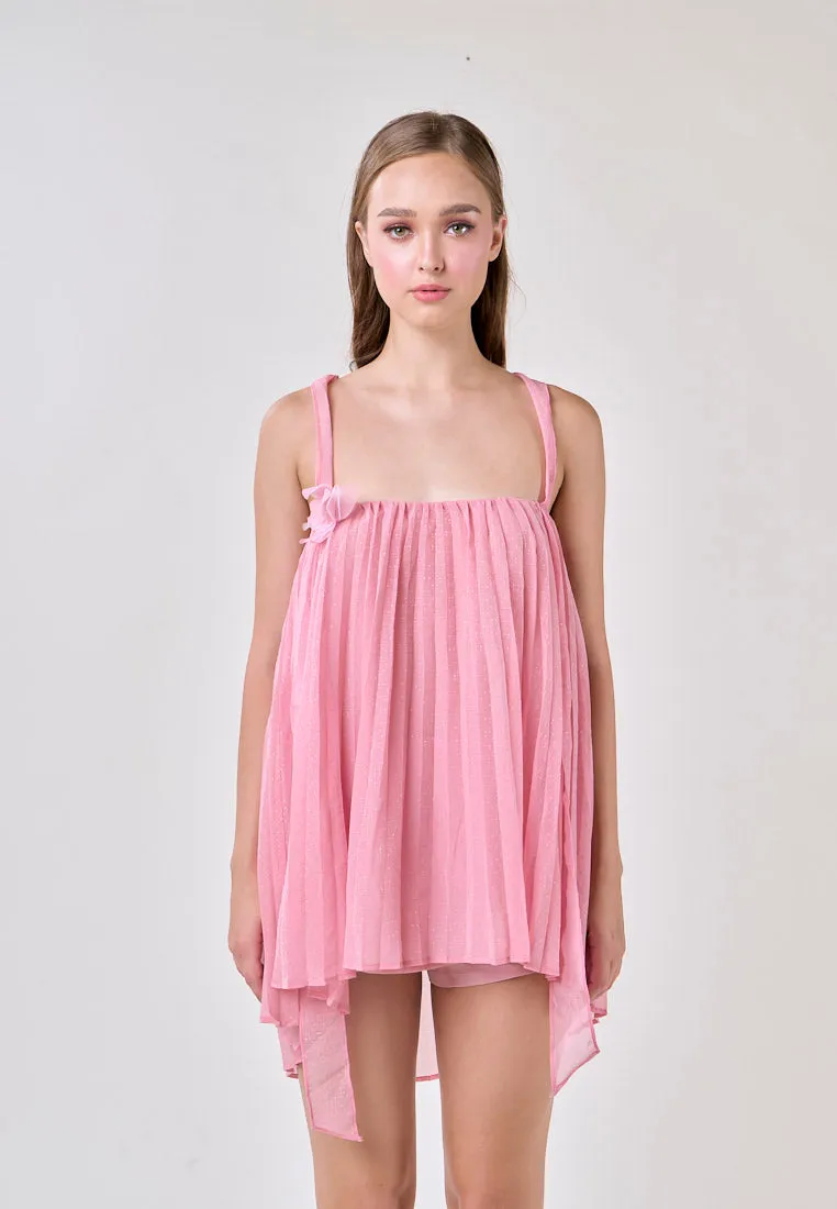 Raya Carnation Pink 2 Way Pleated Mini Dress