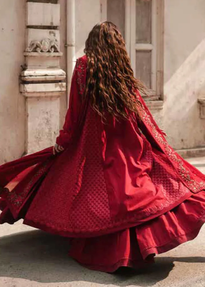 Red Long Frock with Sharara Pakistani Eid Dresses