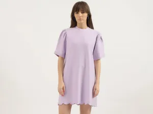 Regular Fit Round Neck Solid Dresses