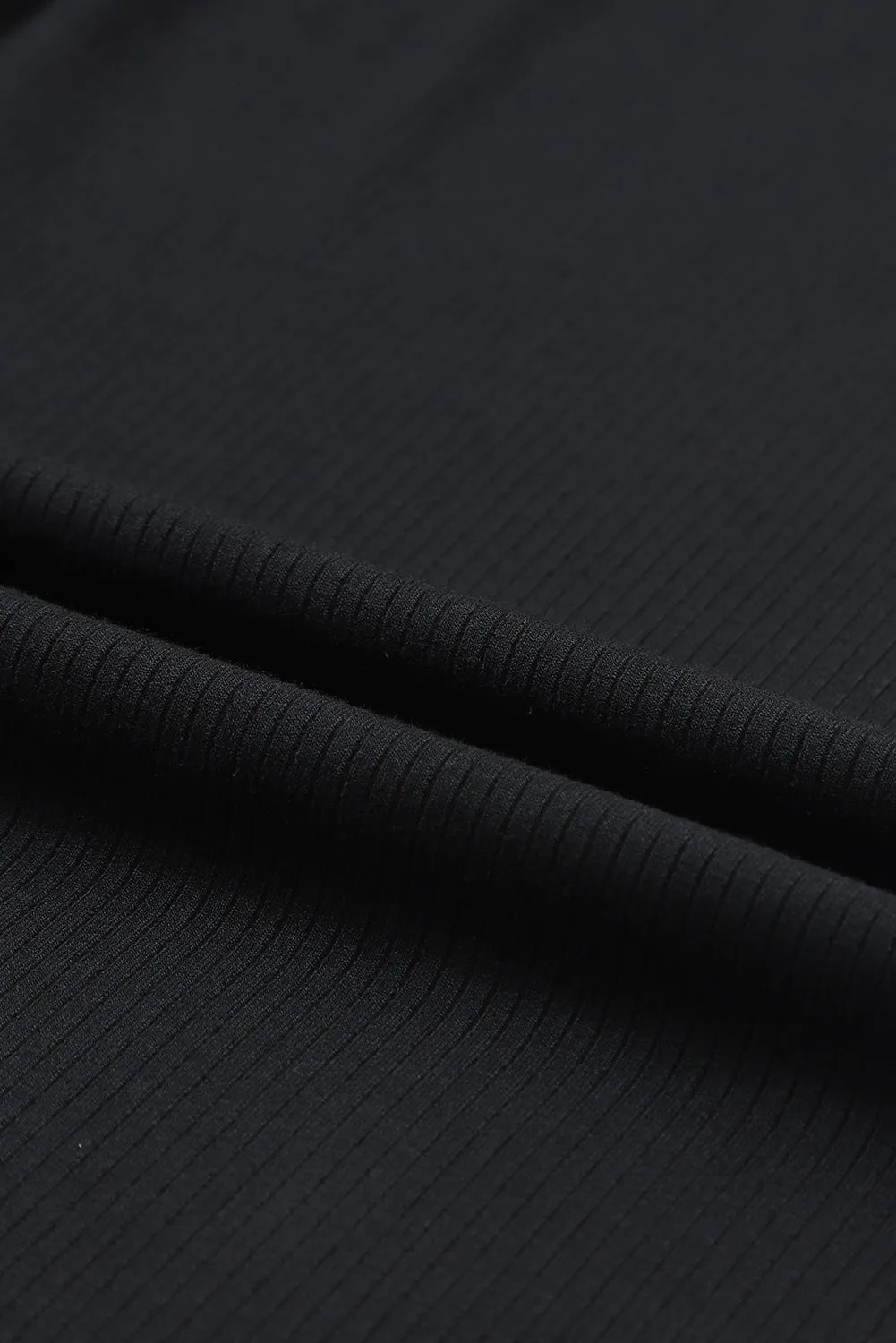 Ribbed High Neck Long Sleeve Top