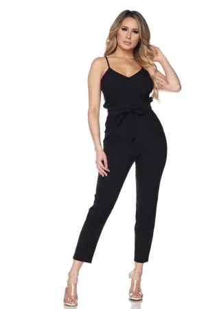 RONNIE TIE FRONT JUMPSUIT BLACK