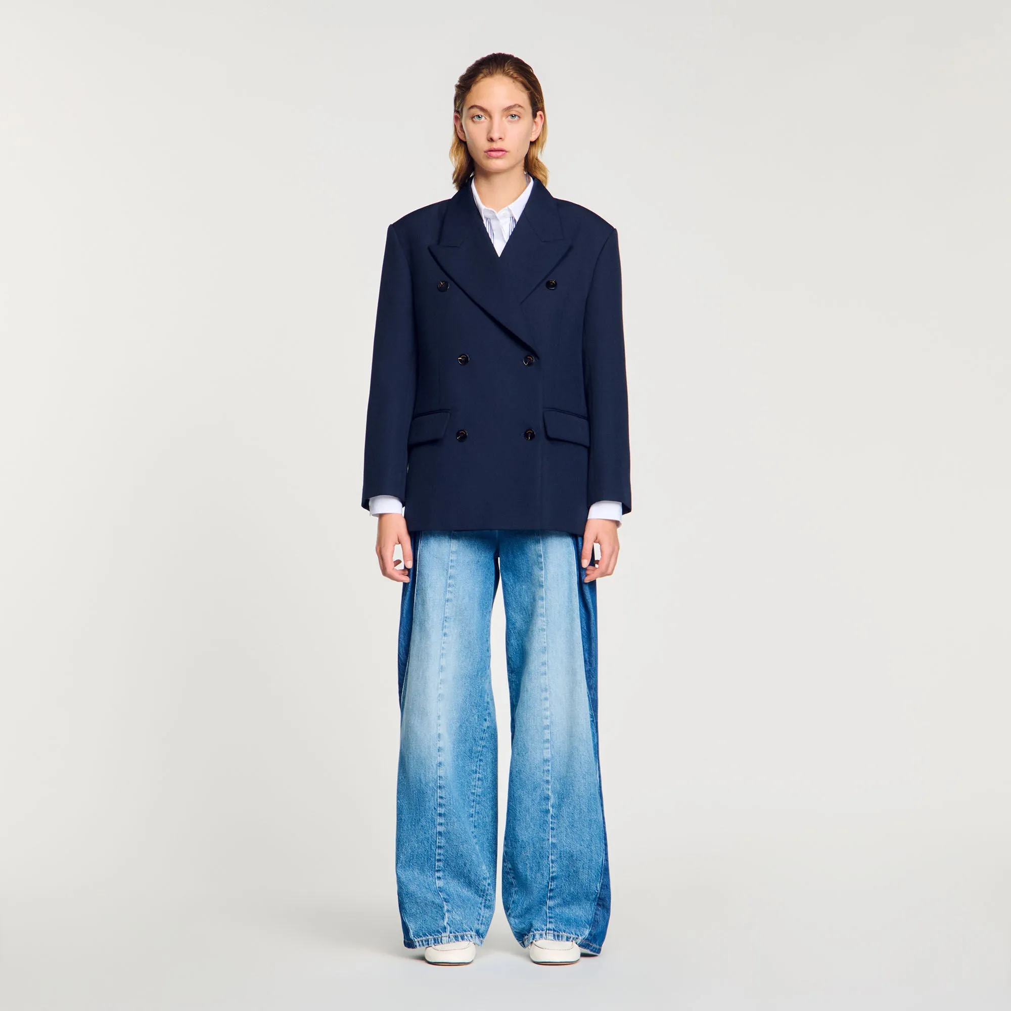 Royal Wool Blend Suit Jacket Navy Blue