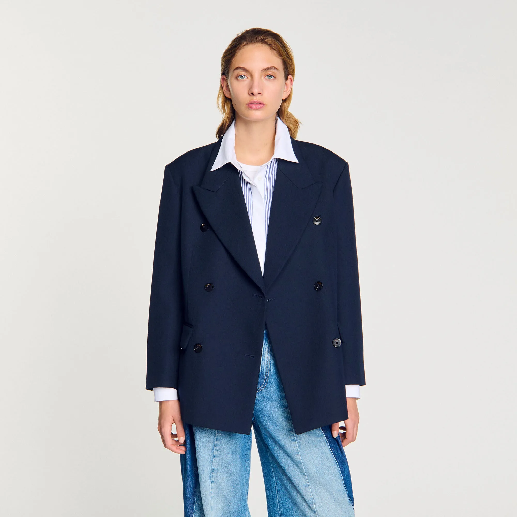 Royal Wool Blend Suit Jacket Navy Blue