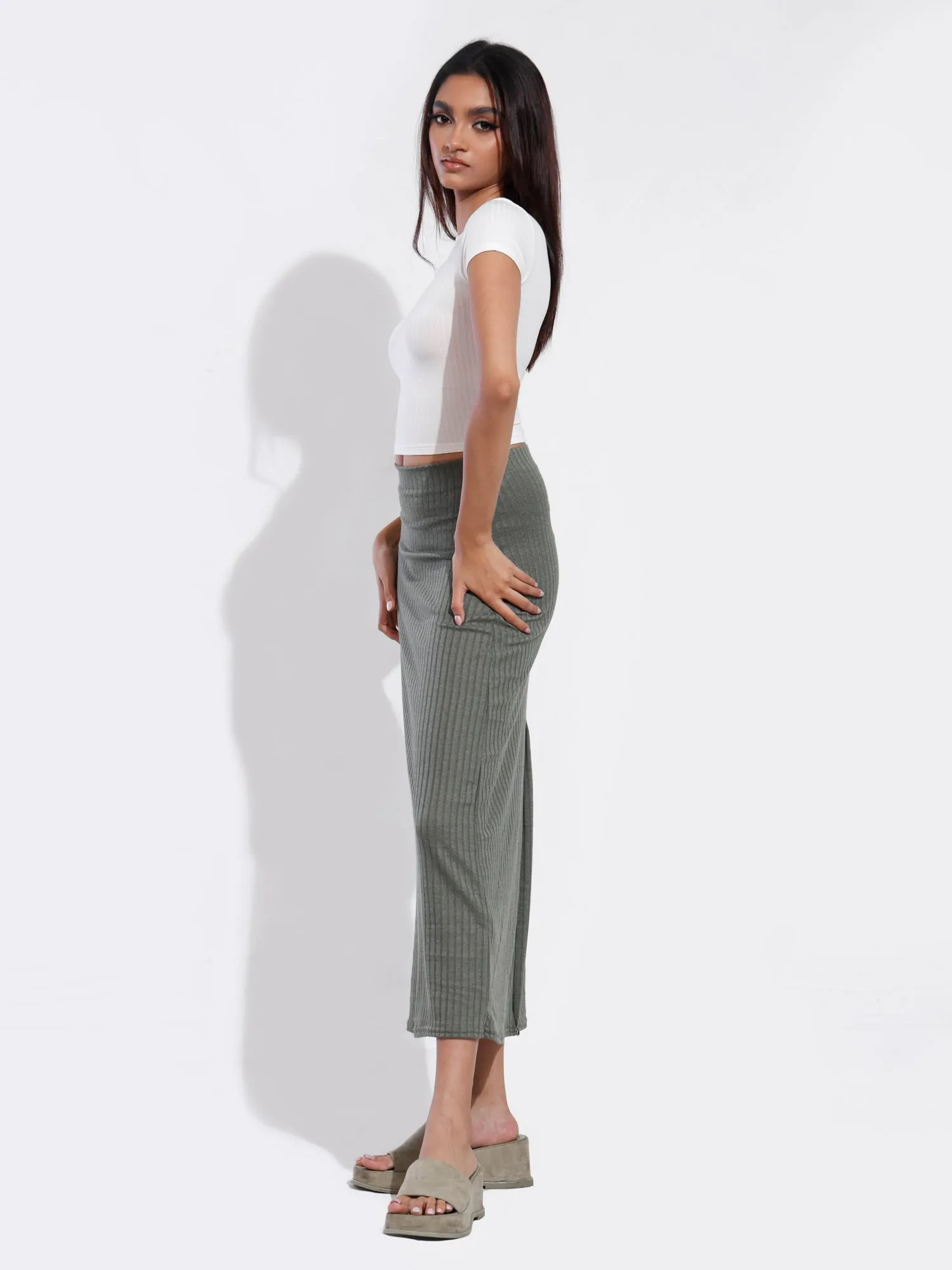 Sage High Neck Short Sleeve T-Shirt