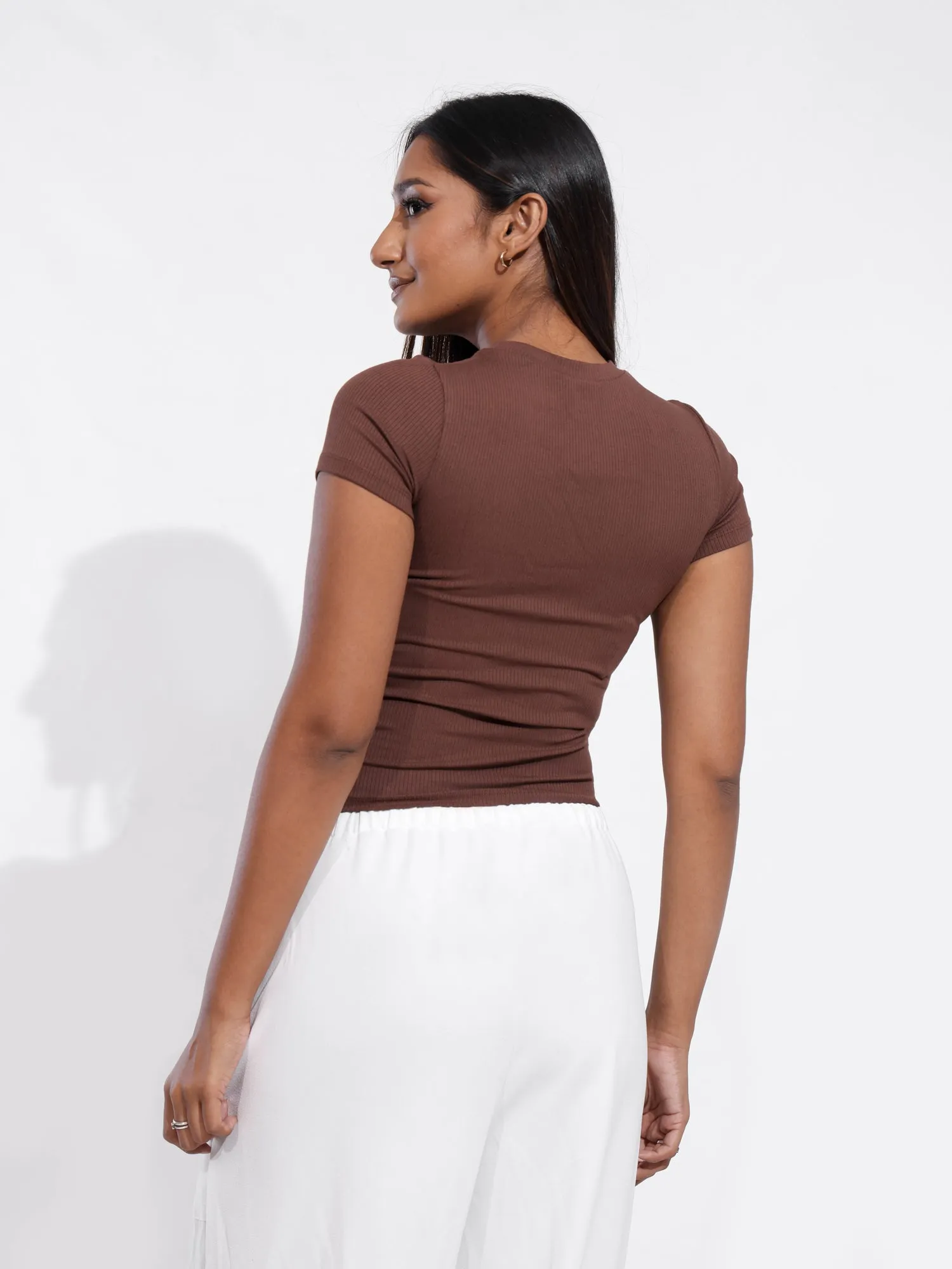 Sam High Neck Fitted T-Shirt