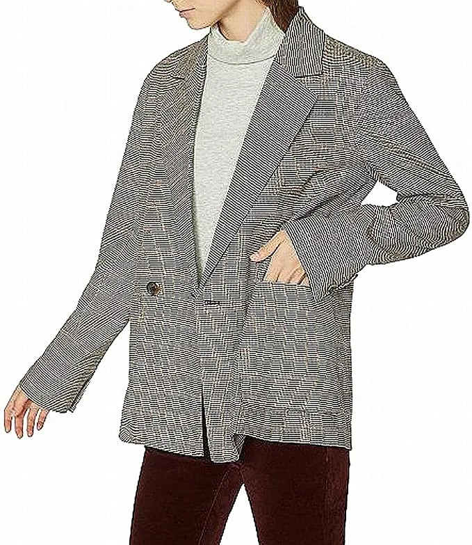 Sanctuary Womens Heritage Plaid Oversized Boyfriend Blazer Red L