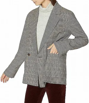 Sanctuary Womens Heritage Plaid Oversized Boyfriend Blazer Red L