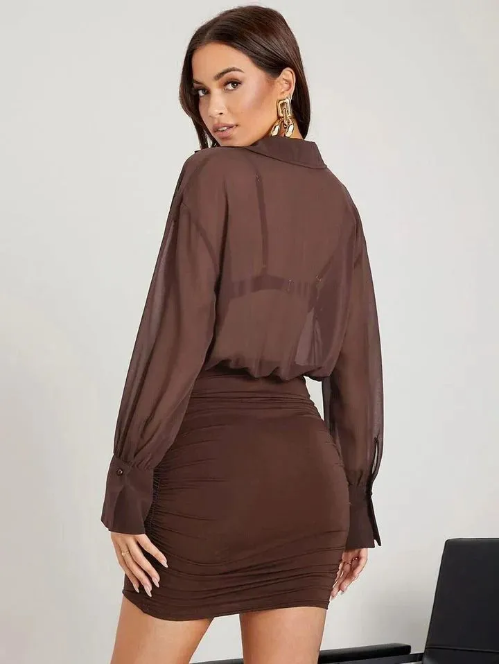 Sazzel 2 Piece Shirt Dress For Women