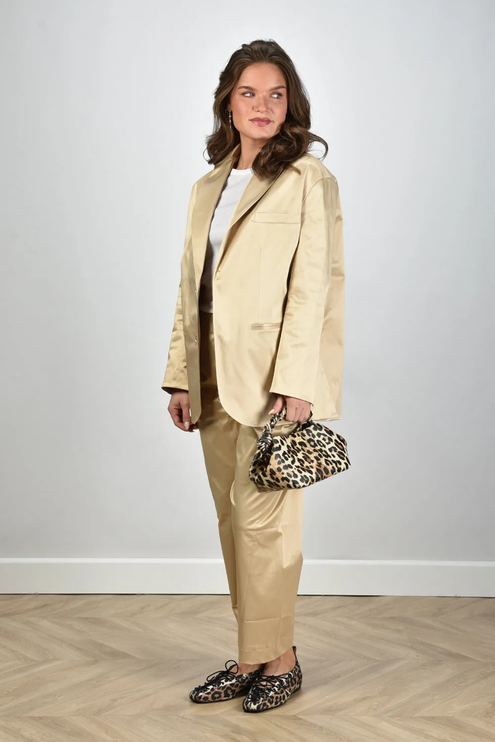 Sea Me Happy blazer Bailey Shiny Cotton gold