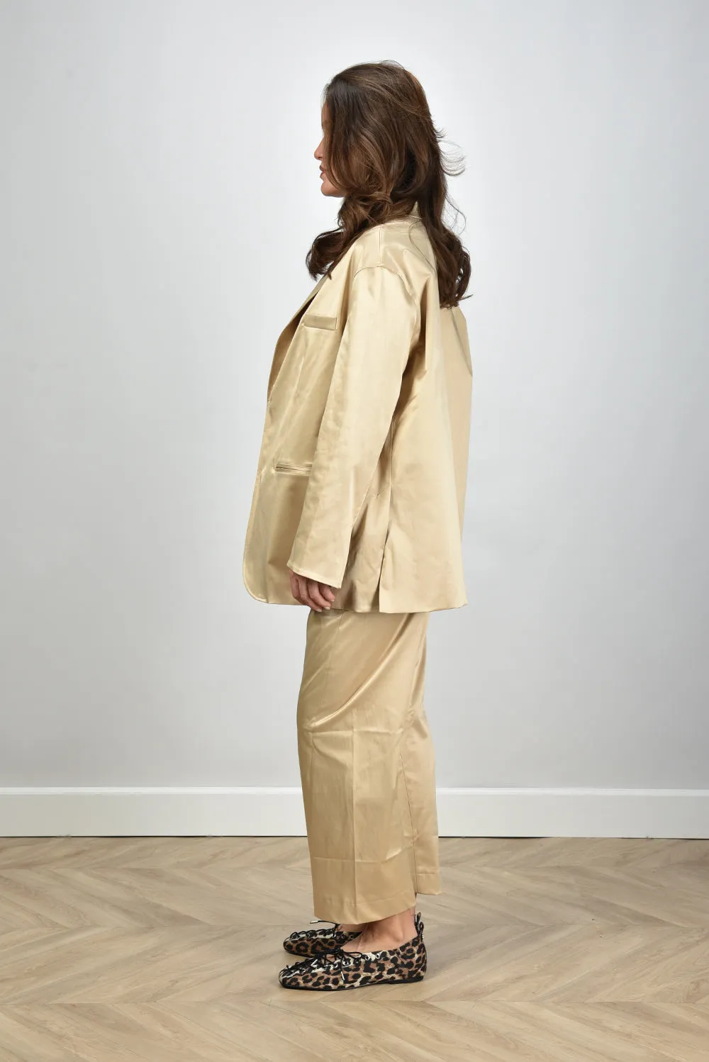 Sea Me Happy blazer Bailey Shiny Cotton gold