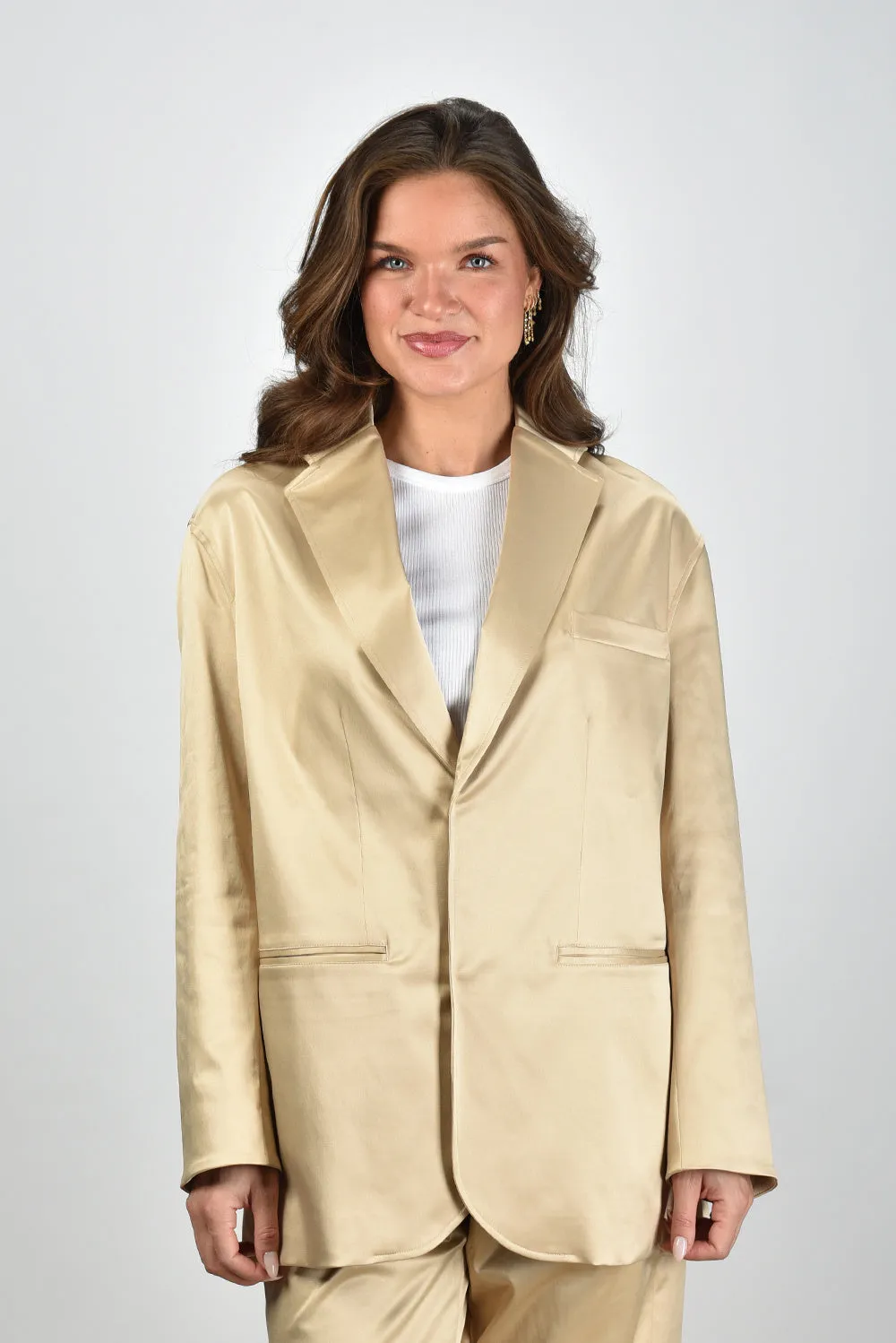 Sea Me Happy blazer Bailey Shiny Cotton gold