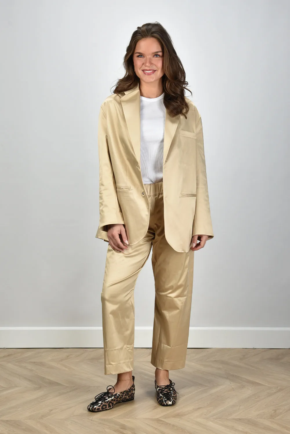 Sea Me Happy blazer Bailey Shiny Cotton gold