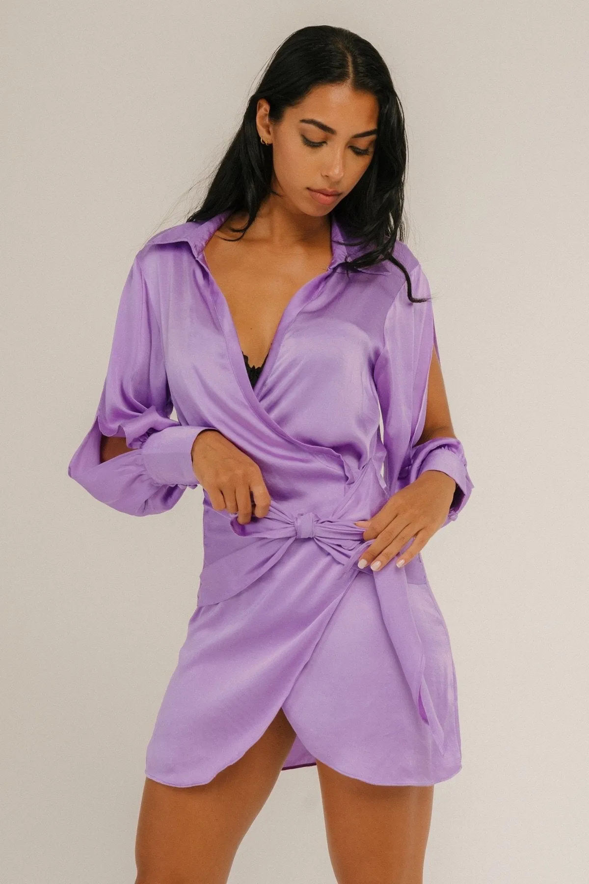 Serene Shirt Dress (Lilac)