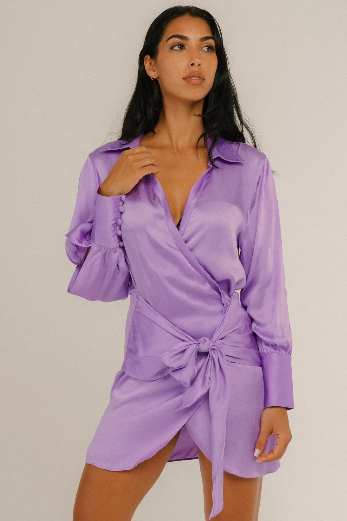 Serene Shirt Dress (Lilac)