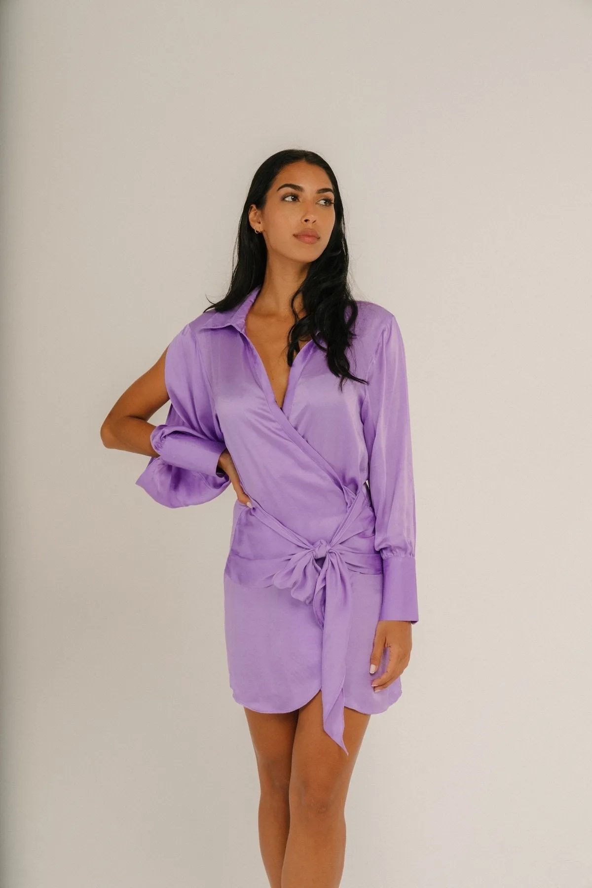 Serene Shirt Dress (Lilac)