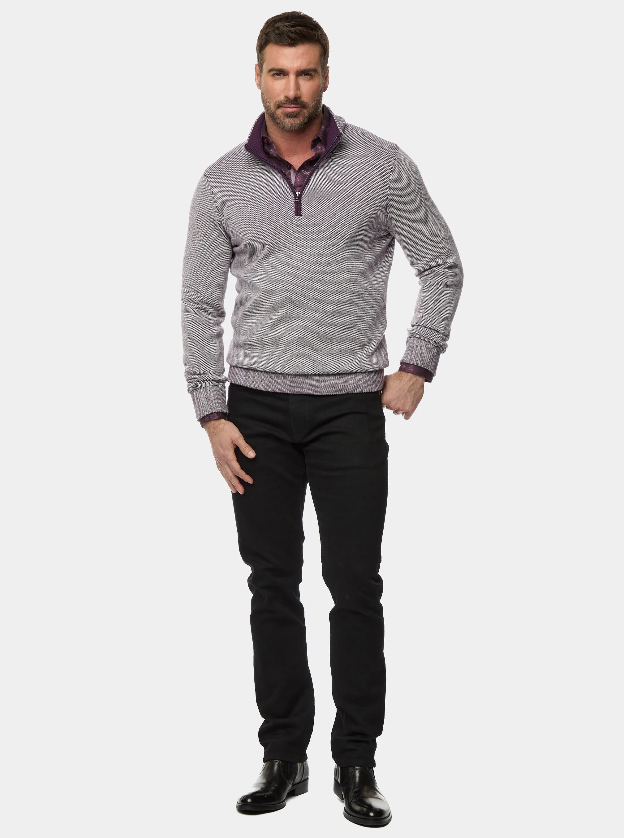 SHANE 1/4 ZIP SWEATER