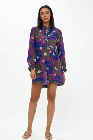 Shirt Dress Mini- Uzbek Magenta