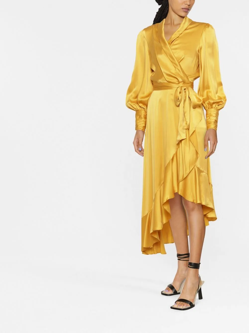 Silk Midi Wrap Dress