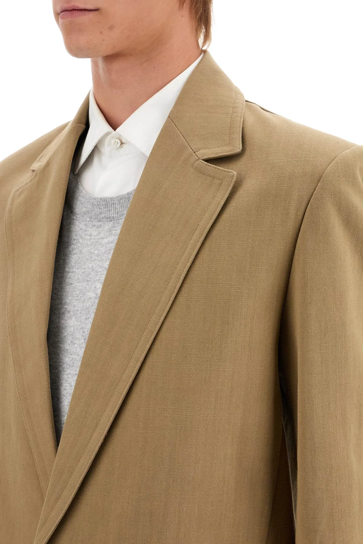single-breasted canvas jacket