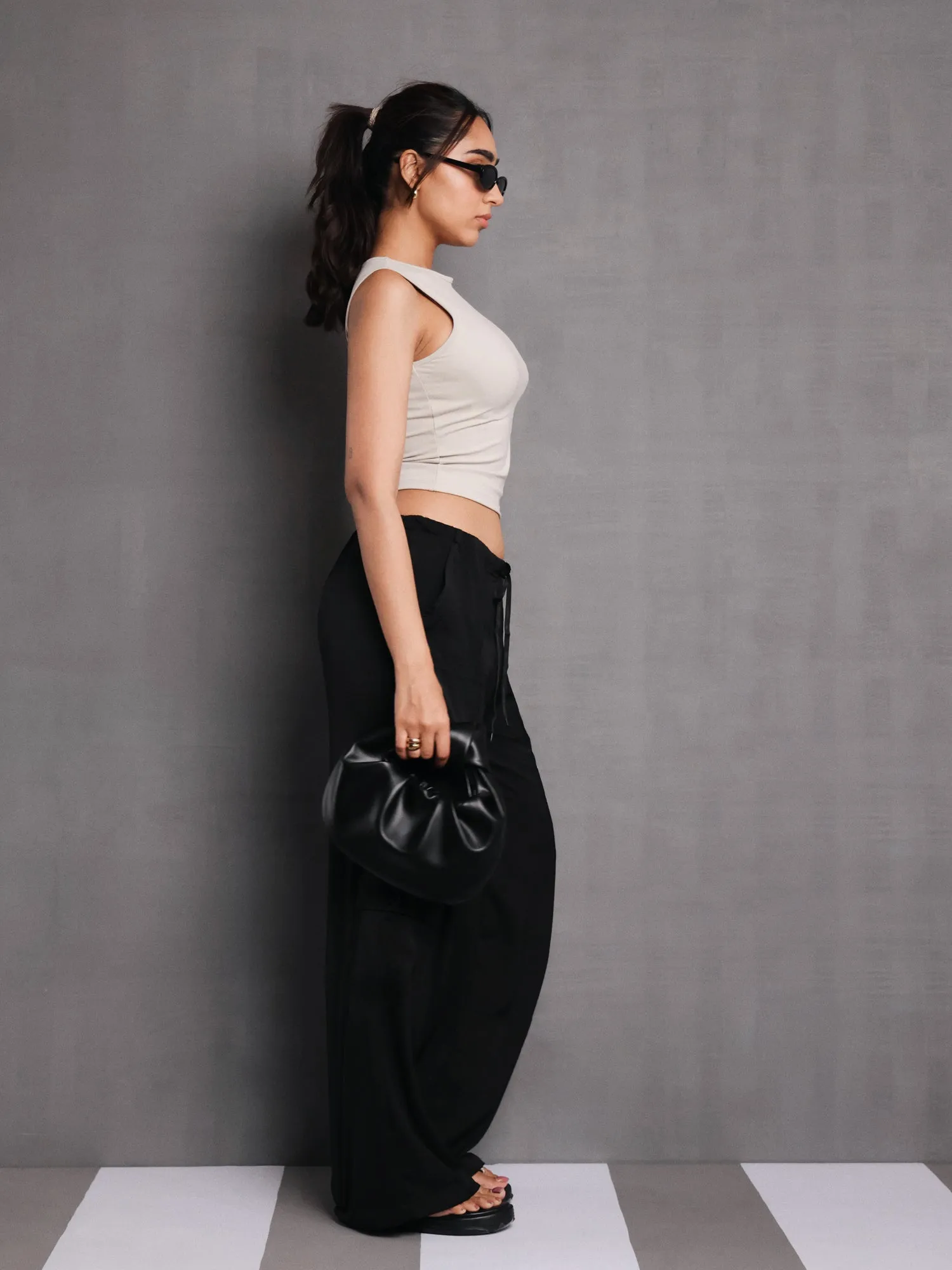 Sleeveless High Neck T-Shirt