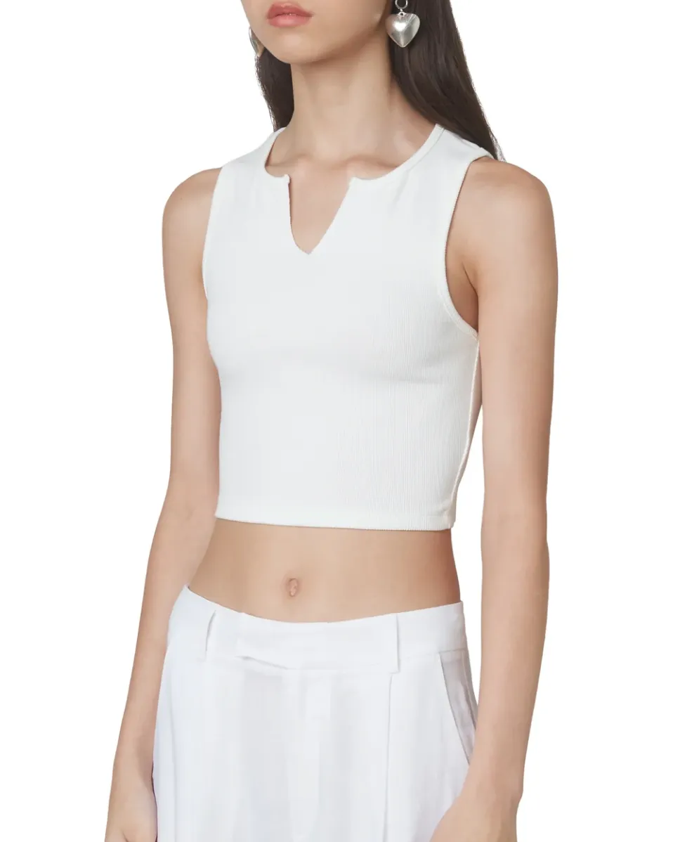 Sleeveless Ribbed Tank Top