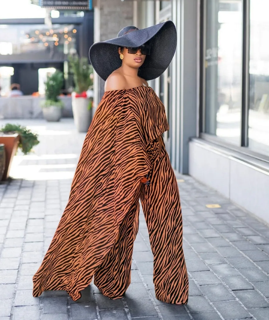 So Fly- 2pc High-Lo Shawl Top/Wide Leg Pant SET (NEW)