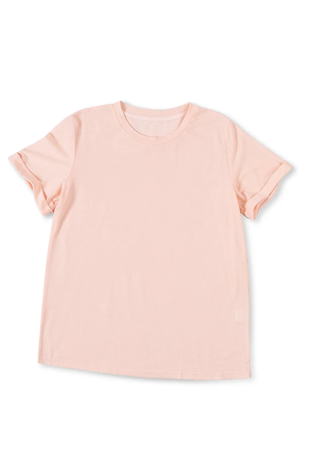 Solid Color Crew Neck Tee